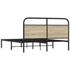 vidaXL Bed Frame Sonoma Oak Engineered Wood, Steel Double Rectangular