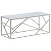 vidaXL Coffee Table Silver Stainless Steel and Tempered Glass
