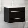 vidaXL Sink Cabinet Black Engineered Wood Medium Bathroom Cabinet