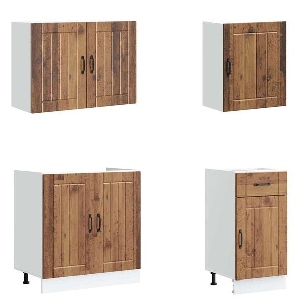 vidaXL Kitchen Cabinet Set Old wood Engineered wood 7 Piece Set