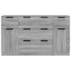 vidaXL Sideboard Set of 3 Grey Sonoma Engineered wood Large Storage