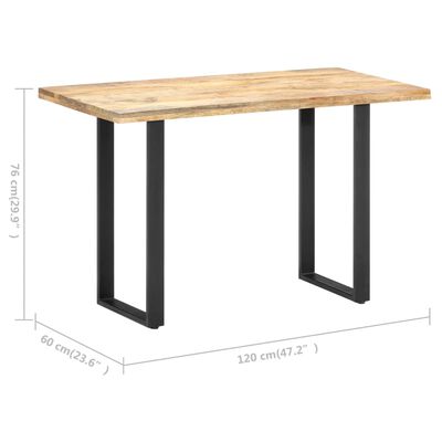 vidaXL Dining Table 47.2"x23.6"x29.9" Solid Mango Wood