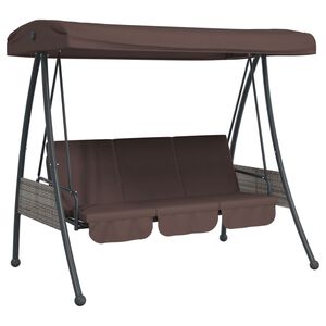 vidaXL Garden Swing Bench Coffee Brown