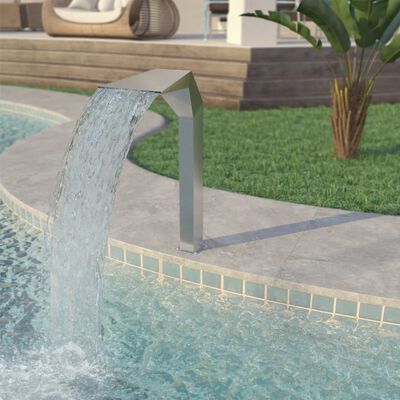 vidaXL Pool Fountain Stainless Steel 19.7"x11.8"x35.4" Silver