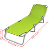 vidaXL Sun Lounger Apple Green Polyester One Size Foldable Sun Lounger