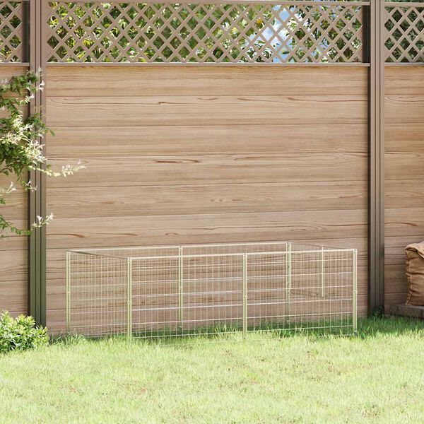 vidaXL Dog Kennel Silver Steel 79 x 39.4 x 27.6 in Durable Dog Kennel