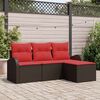 vidaXL Garden Sofa Set Brown Poly Rattan