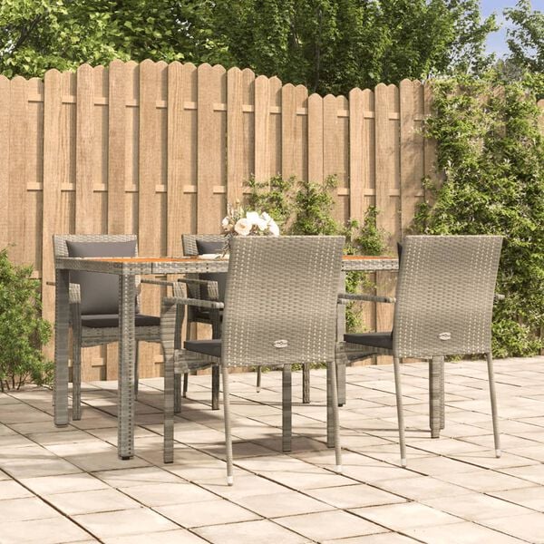 vidaXL Garden Dining Set Grey, Dark Grey