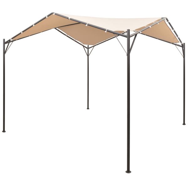 vidaXL Gazebo Beige Steel 9.8 x 9.8 ft Foldable Gazebo Rectangular