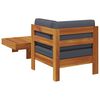 vidaXL Wooden Lounge Set Natural wood, Dark grey cushions