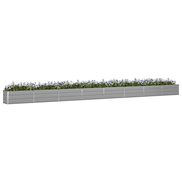 vidaXL Planter Light Grey 480 x 50 x 45 cm Galvanised Steel