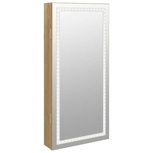 vidaXL Mirror Jewelry Cabinet White