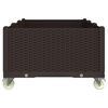 vidaXL Garden Planter with Wheels Brown 59.1"x31.5"x21.3" PP