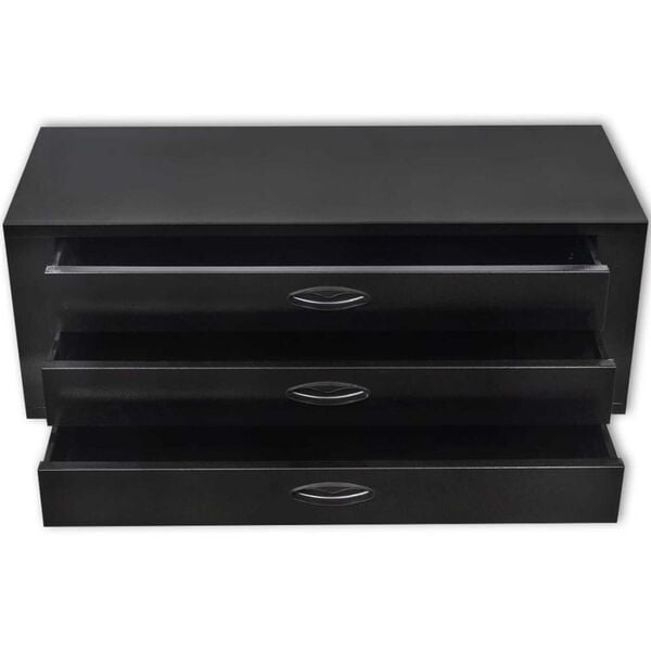 vidaXL Metal Tool Chest 3 Drawers Black