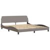 vidaXL Bed Frame Taupe Polyester, Metal, Solid Pine Wood, Plywood King