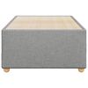 vidaXL Bed Frame Light Grey Polyester, Plywood, Engineered Wood Twin