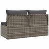 vidaXL 2-seater Garden Sofa Grey Poly rattan 2-Seater Adjustable Feet