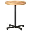 vidaXL Bistro Table Natural Mango Wood, Black Rough Mango Wood, Iron Small