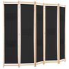 vidaXL 5-Panel Room Divider Black 78.7"x66.9"x1.6" Fabric
