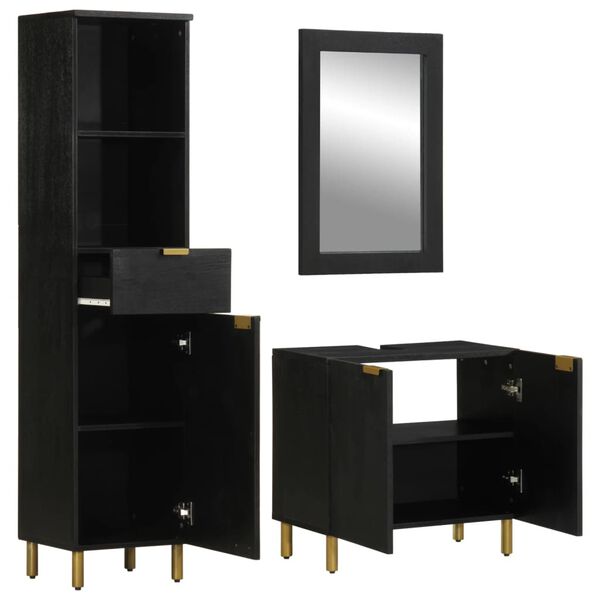 vidaXL Bathroom Furniture Set Black