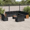 vidaXL Garden Sofa Set Black