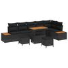 vidaXL Garden Sofa Set 9 pcs Black Poly Rattan