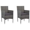 vidaXL Dining Set Grey Poly Rattan Small Removable Covers Dining Set