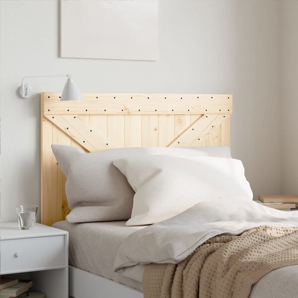 vidaXL Headboard Natural Pine Solid Pine Wood Twin Durable Headboard