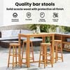 vidaXL Bar Stool Set of 4 Acacia Wood Color Solid Acacia Wood Standard