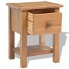 vidaXL Nightstand Brown Solid oak, MDF Small Nightstand Rectangular