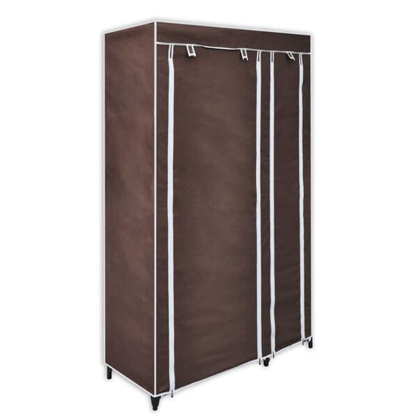 vidaXL Folding Wardrobe Brown Polypropylene fabric and steel Medium