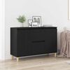vidaXL Sideboard with Drawer Black 101 x 35 x 60 cm Engineered wood