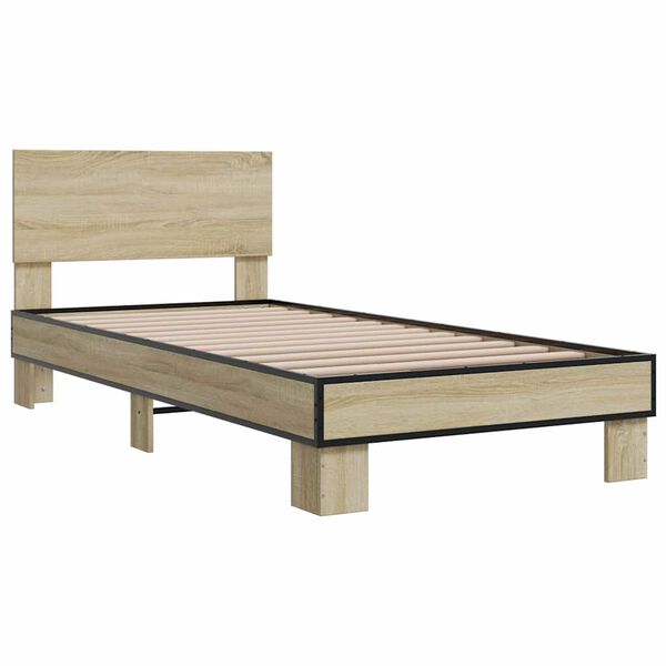 vidaXL Bed Frame Sonoma Oak Engineered wood Small Single Durable