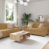 vidaXL Sofa 2 pcs Brown Fabric
