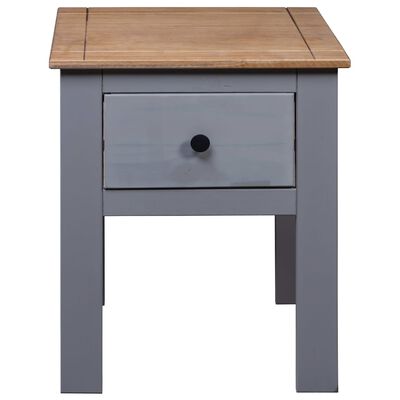 vidaXL Bedside Cabinet Gray 18.1"x15.7"x22.4" Pine Panama Range