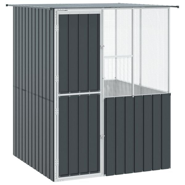 vidaXL Bird Cage Anthracite 60.63 x 60.63 x 78.74 in Galvanised Steel