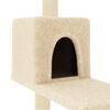 vidaXL Cat Tree Cream Engineered wood, plush, sisal Medium Cat Tree
