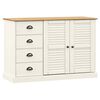 vidaXL Sideboard White Solid pine wood, engineered wood, metal Medium