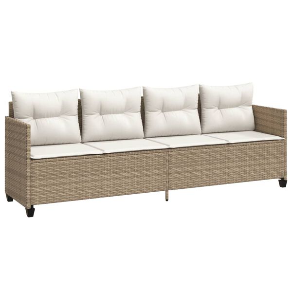 vidaXL Garden Sofa Set Beige PE rattan, powder-coated steel Large