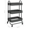 vidaXL 3-Tier Trolley Anthracite 16.9"x13.4"x31.1" Steel