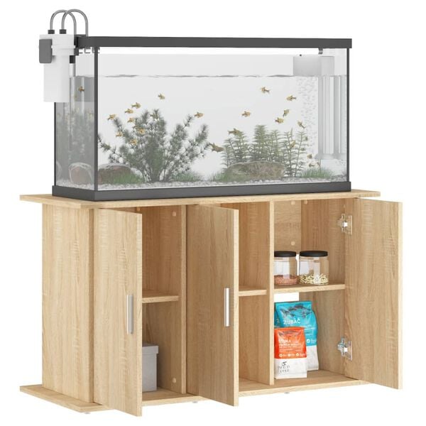vidaXL Aquarium Stand Sonoma oak Engineered wood 39.8 x 16.1 x 22.8 in