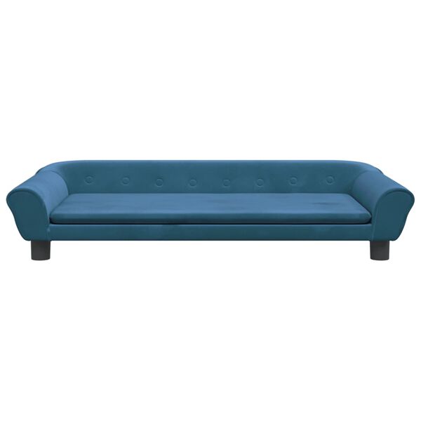 vidaXL Kids Sofa Blue Velvet Mini Durable Kids Sofa Rectangular