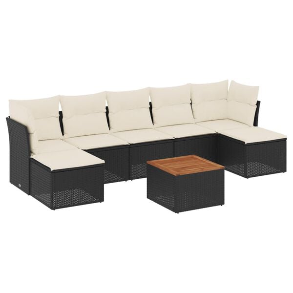 vidaXL Garden Sofa Set Black PE rattan Large Modular Garden Sofa Set