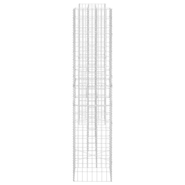 vidaXL Gabion Planter Silver Steel wire Large Heavy Weight Endurance