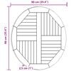 vidaXL Tabletop Natural Teak Solid teak wood 35.4 in diameter Durable