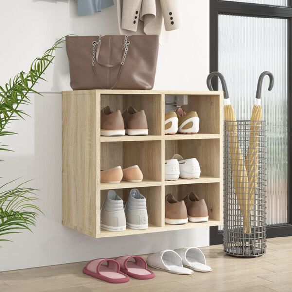 vidaXL Shoe Cabinet Sonoma oak Engineered wood Medium Shoe Cabinet