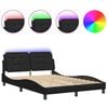 vidaXL Bed Frame with LED without Mattress "Zadar" Black 53.9"x74.8"
