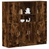 vidaXL Kitchen Cabinet Set Smoked Oak Engineered Wood Medium
