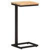 vidaXL Side Table Set of 2 Natural wood and black Solid Acacia wood