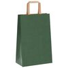 vidaXL Paper Bags 250 pcs with Handles Green 21x11x31 cm